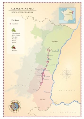 Wine map of Alsace